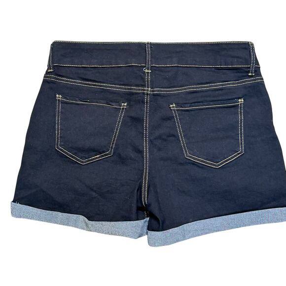 Copperflash‎ Premium Denim Women’s Dark Wash Mid Rise Curvy Shorts Size 10 - Picture 4 of 8